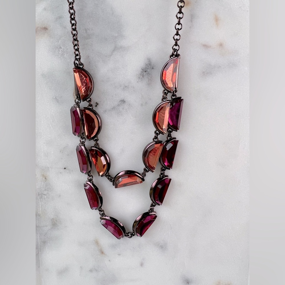 New Coldwater creek crescent gem necklace